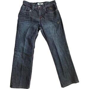 Songs of Freedom SOF Mens Straight Fit Dark Wash Embroidered Denim Jeans Size 32